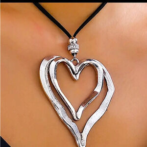 Heart Vintage Statement Pendant Necklace, Bohemian, Boho, Tribal